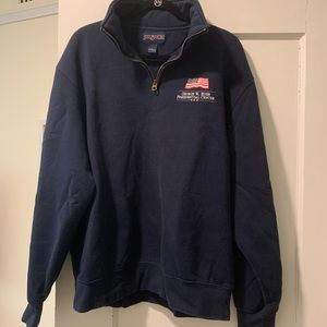 Vintage Navy Jansport President Bush Quarter Zip L